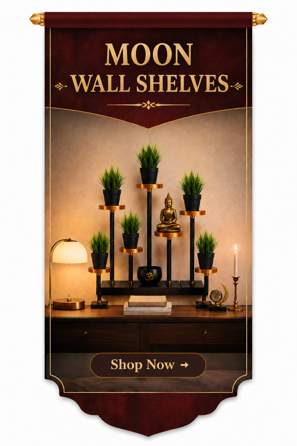 Moon wall shelves