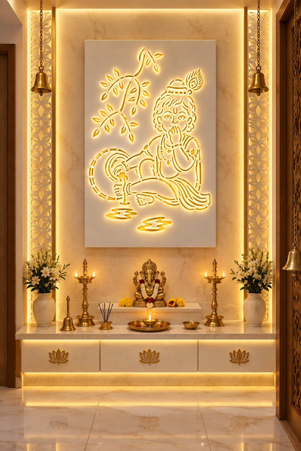 Divine Krishna Backlit Wall Art ✨