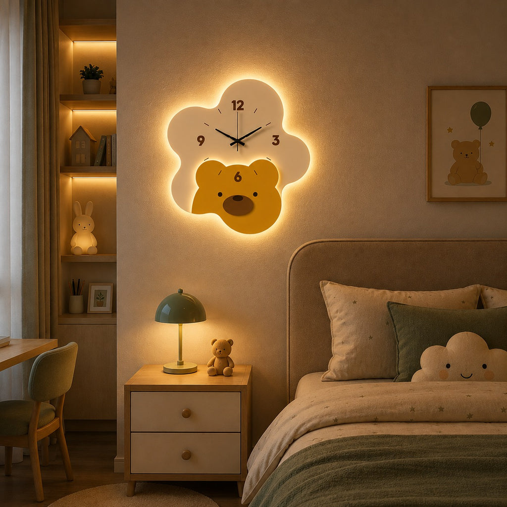 Cute Bear Kids Wall Clock 🐻⏰