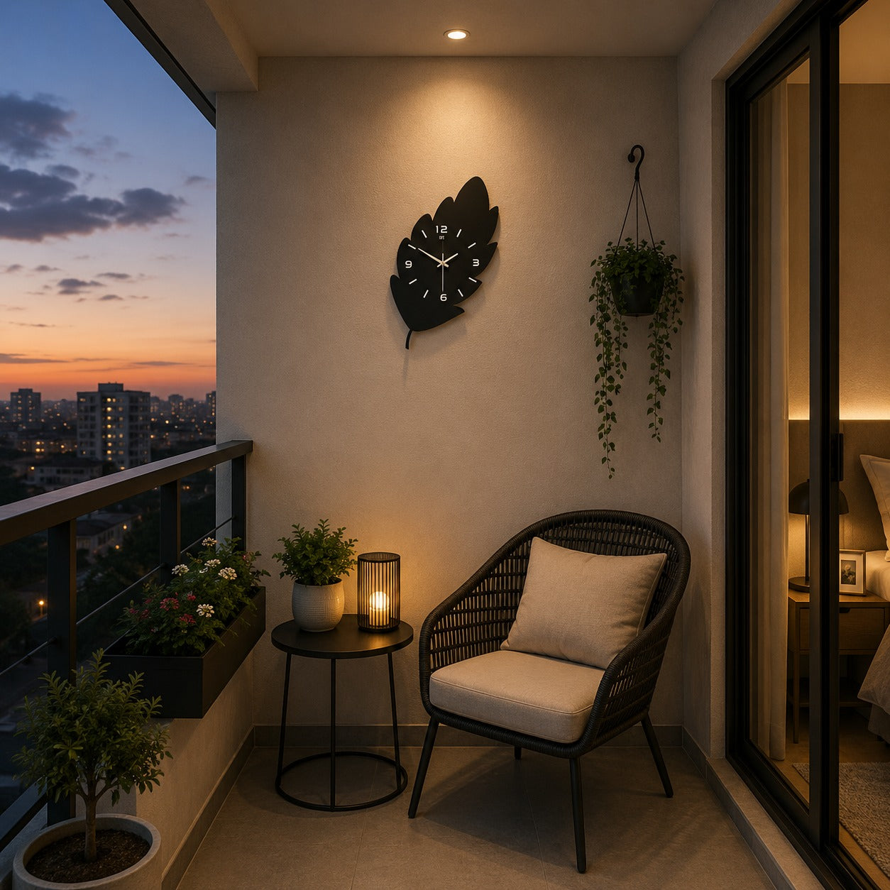 Elegant Leaf Shape Wall Clock 🌿🖤