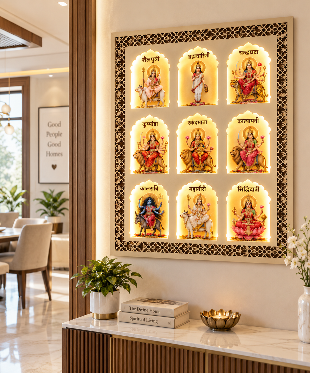 Navdurga 9 Forms LED Wall Art
