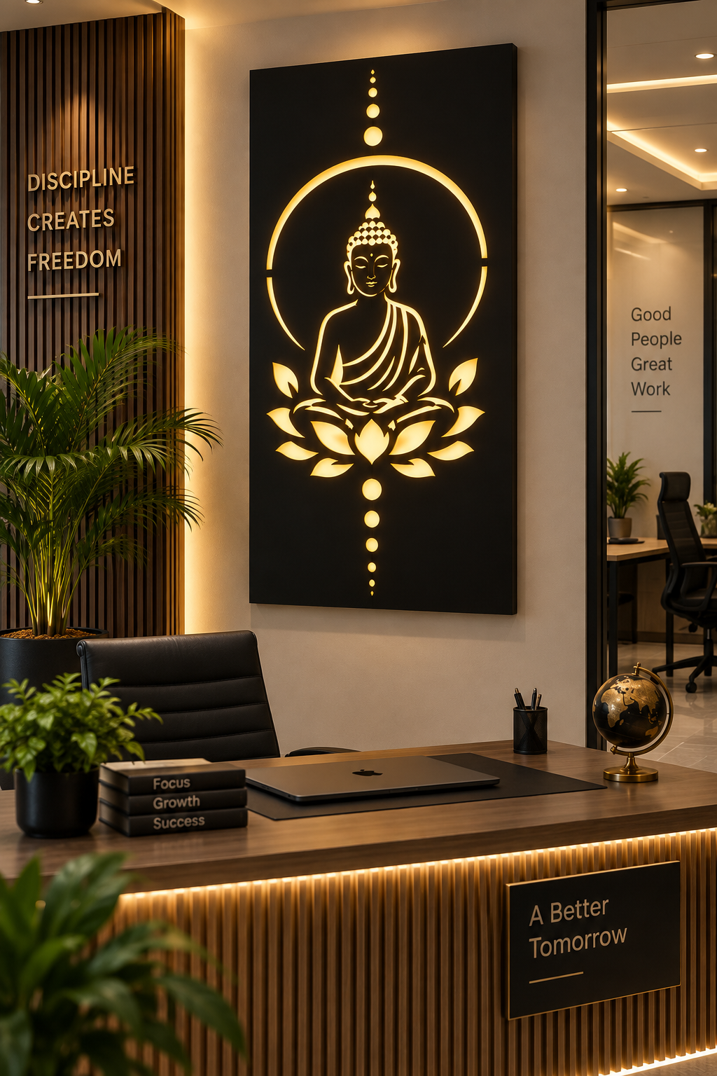 Black Buddha Zen Wall Art