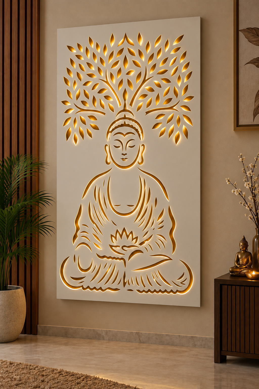 Buddha Tree Backlit Wall Art