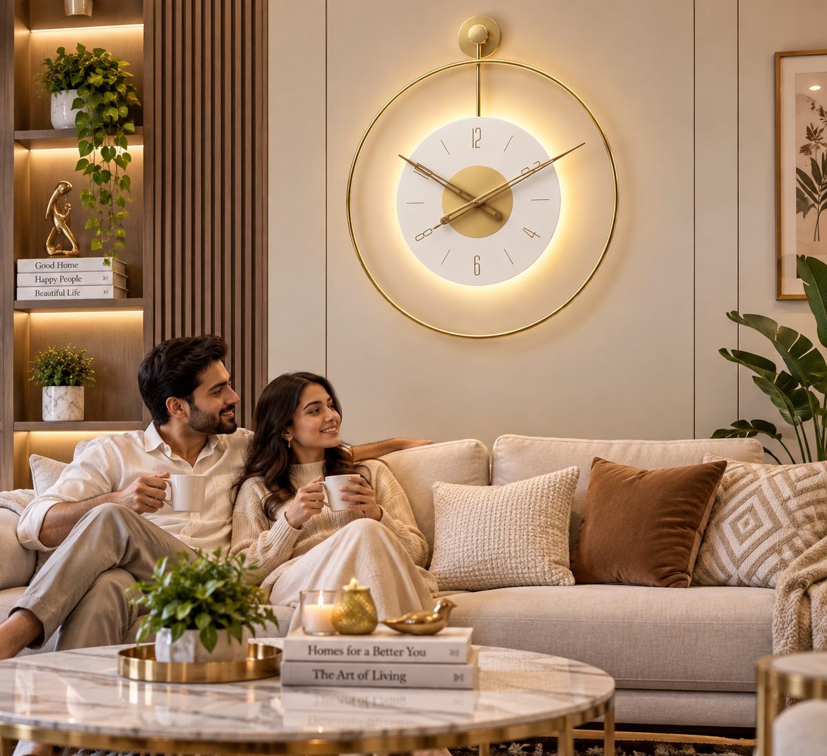 Elegant Gold Designer Wall Clock