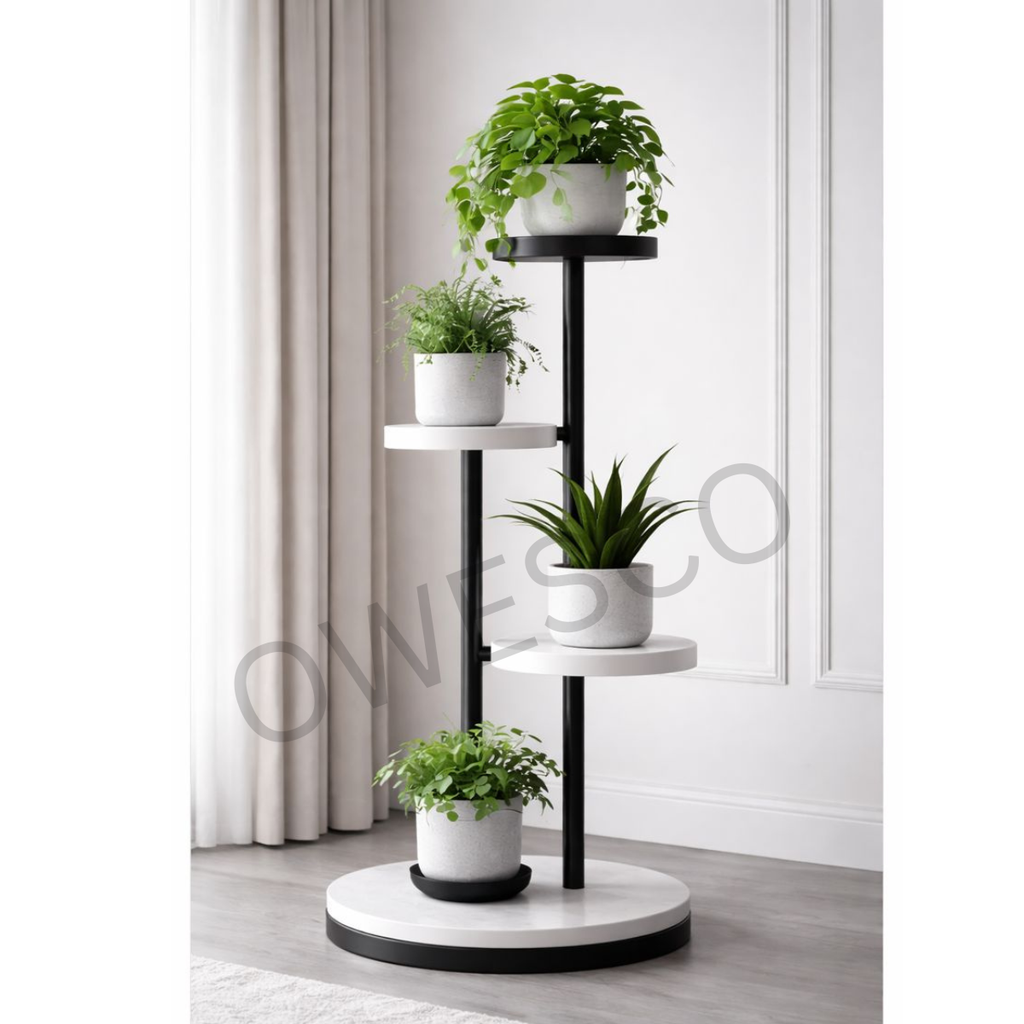 OWESCO Modern Vertical 5-Tier Plant Stand – Minimalist Multi-Level Indoor Plant FT10