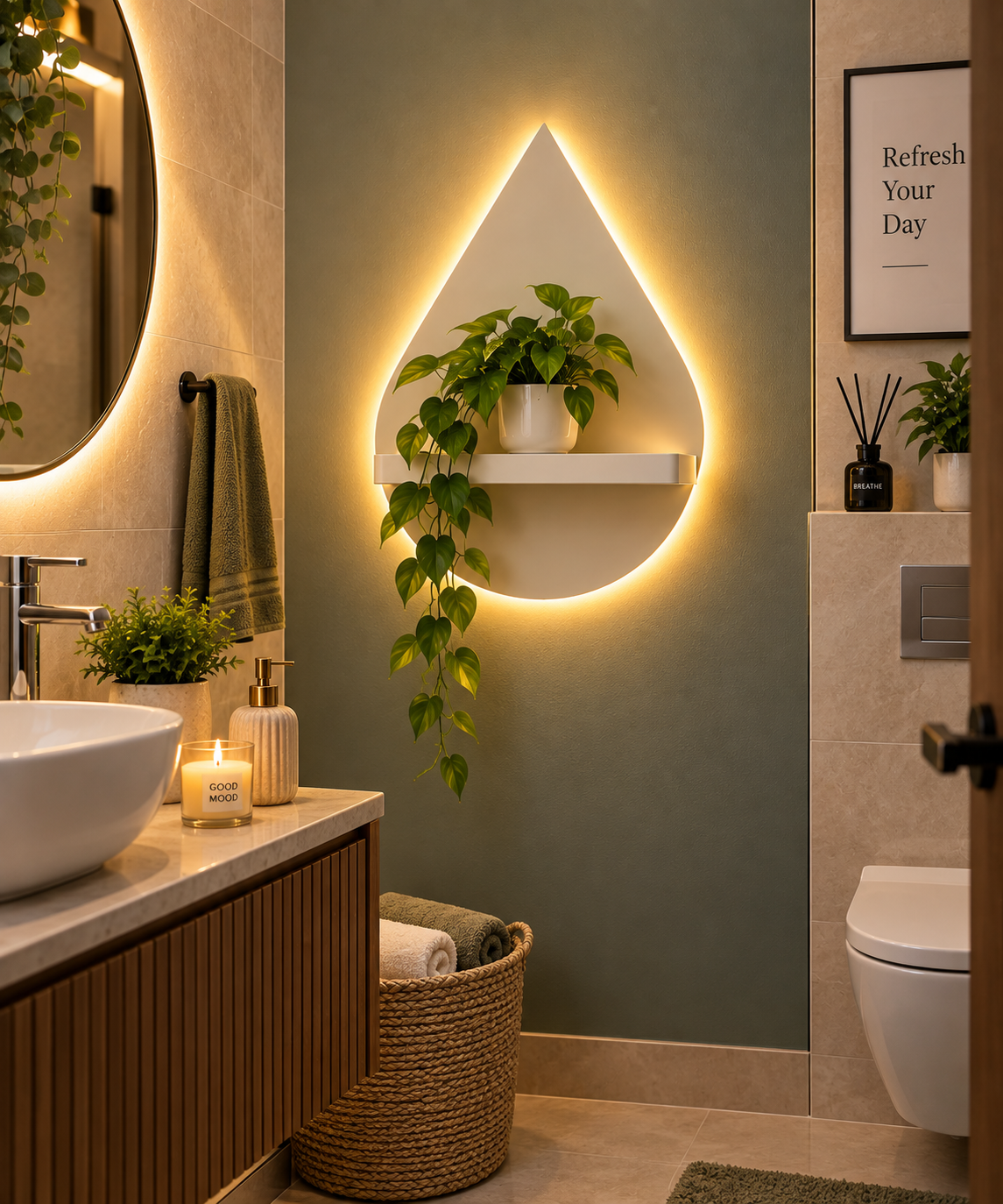Modern LED Wall Shelf Decor