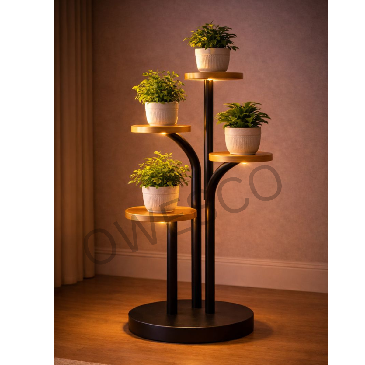 OWESCO Modern 4-Tier Vertical Plant Stand – Designer Multi-Level Indoor Plant FT11