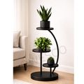 Modern Curved Tier Plant Stand – FT1 ( BLACK )