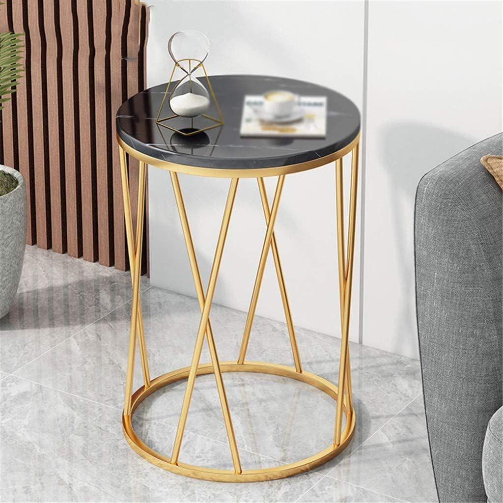 Gold and Black Marble Side Table