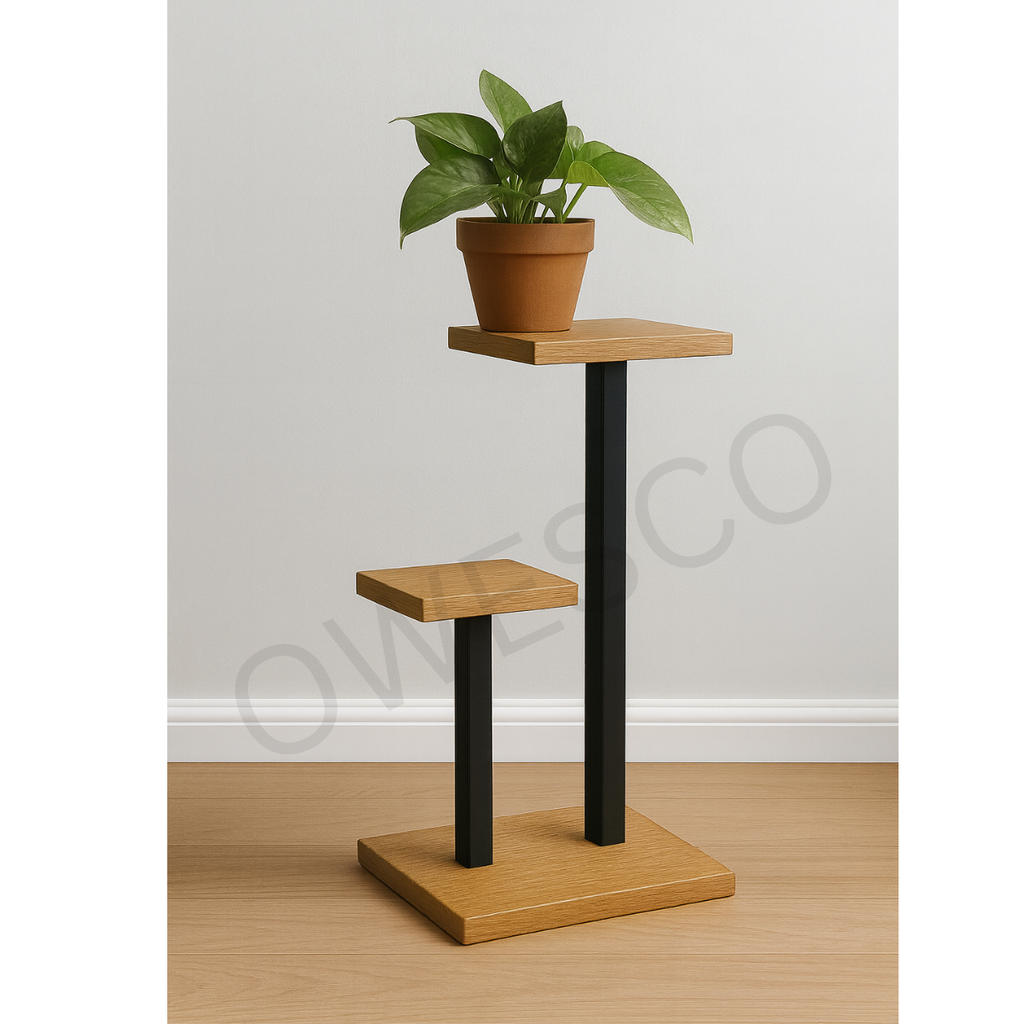 OWESCO Modern 2-Tier Plant Stand with White Shelves  FT3 (WOODEN)
