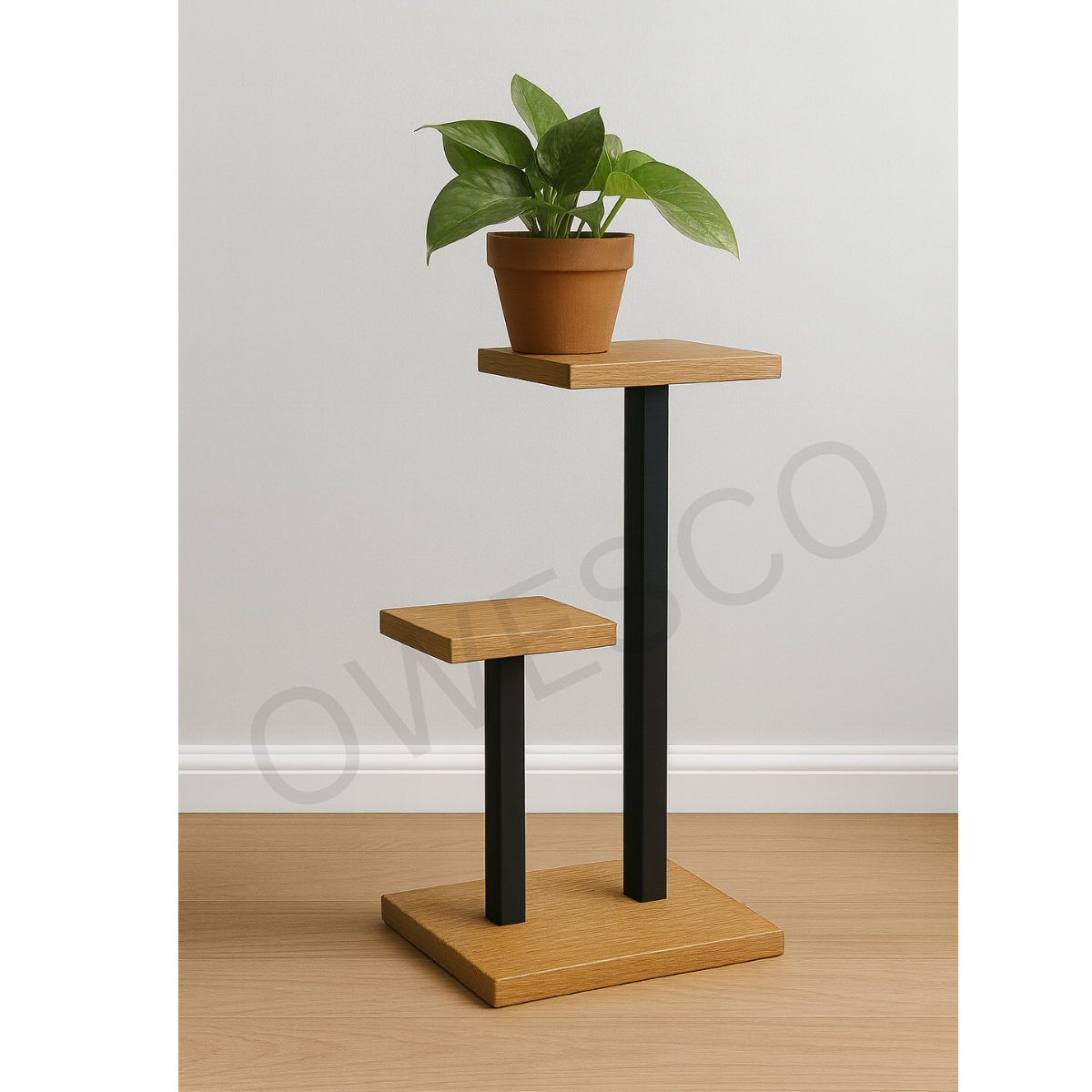 OWESCO Modern 2-Tier Plant Stand with White Shelves  FT3 (WOODEN)