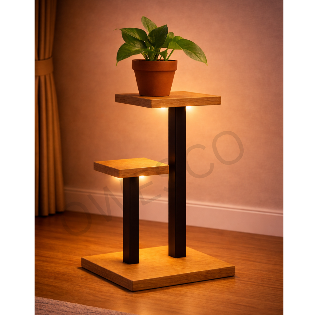 OWESCO Modern 2-Tier Plant Stand with White Shelves  FT3 (WOODEN)