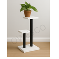 OWESCO Modern 2-Tier Plant Stand with White Shelves & Black Metal Frame FT3 (WHITE)
