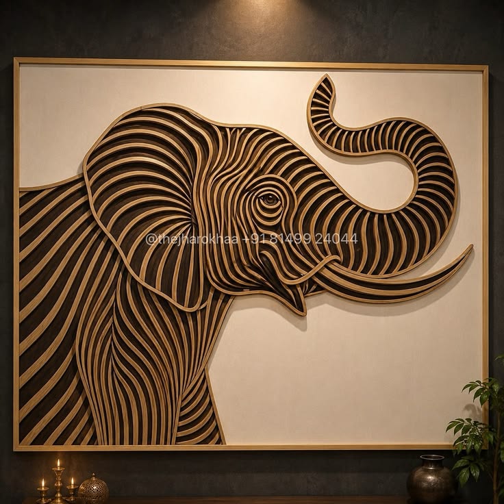 Luxury Elephant 3D Wall Art