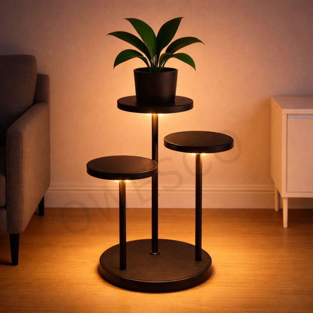 OWESCO Modern 3-Tier Black Metal Plant Stand FT8 (BLACK)