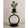 OWESCO Modern Circular Metal Plant Stand – Designer Single-Pot FT5