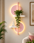 Eclipse Baby Pink LED Wall Shelf