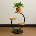 OWESCO Modern 3-Tier Curved Metal Plant Stand FT14 (BLACK)