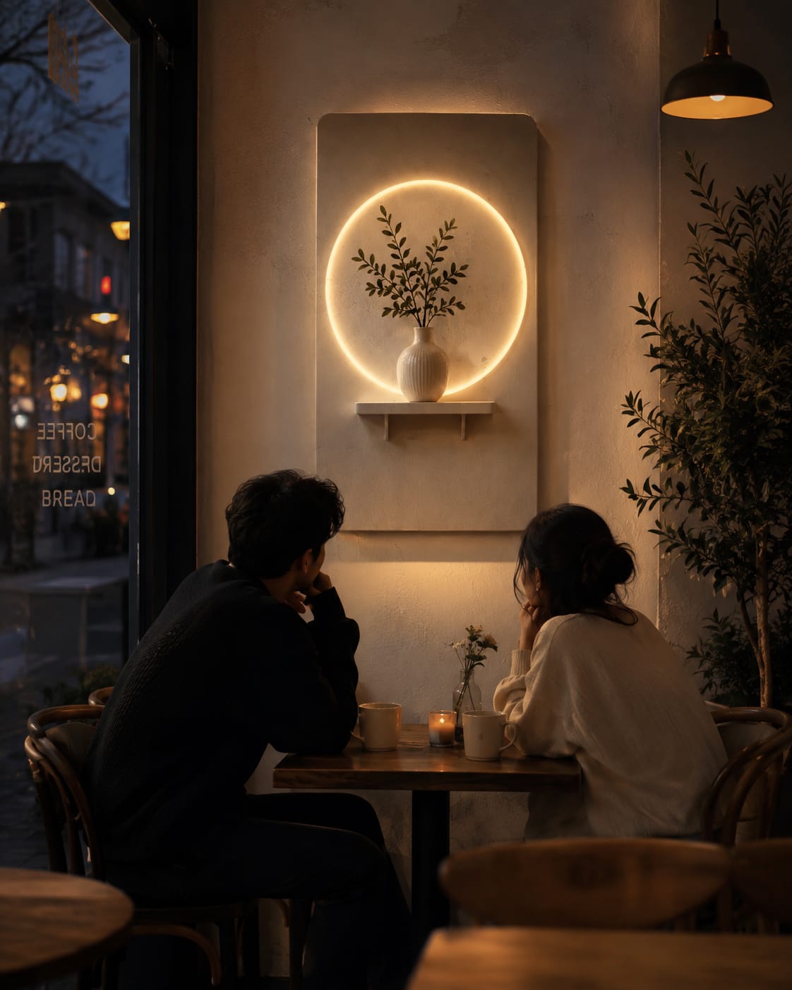 Sage Green Circle Glow LED Wall Art