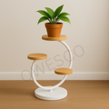 OWESCO Modern 3-Tier Curved Metal Plant Stand FT14 (WHITE)