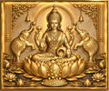Divine Goddess Lakshmi 3D Golden Wall Art with LED Backlight