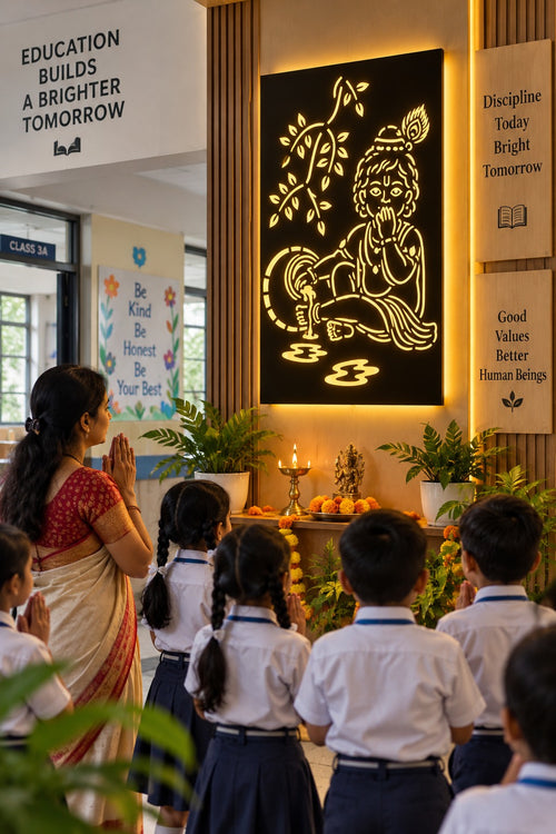 Bal Krishna LED Wall Art – Divine Kanha Backlit Wall Panel