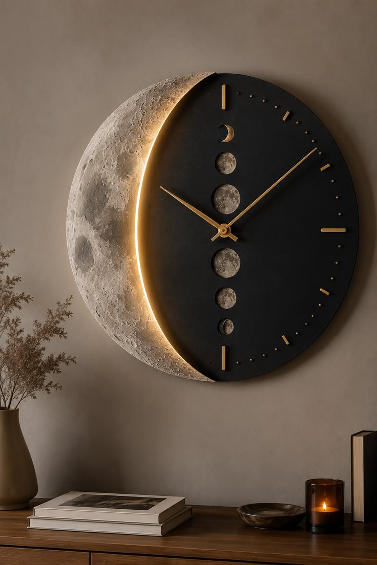 🌙 Luxury Moon Phase Wall Clock