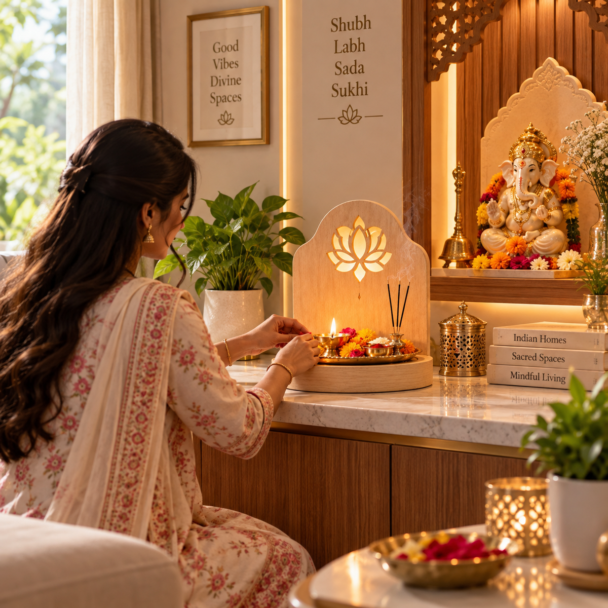 Lotus Glow Mini Mandir