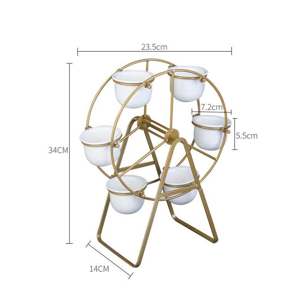 Ferris Wheel Planter Succulent Plant Stand with 6 Flower Pot, Succulent Plant