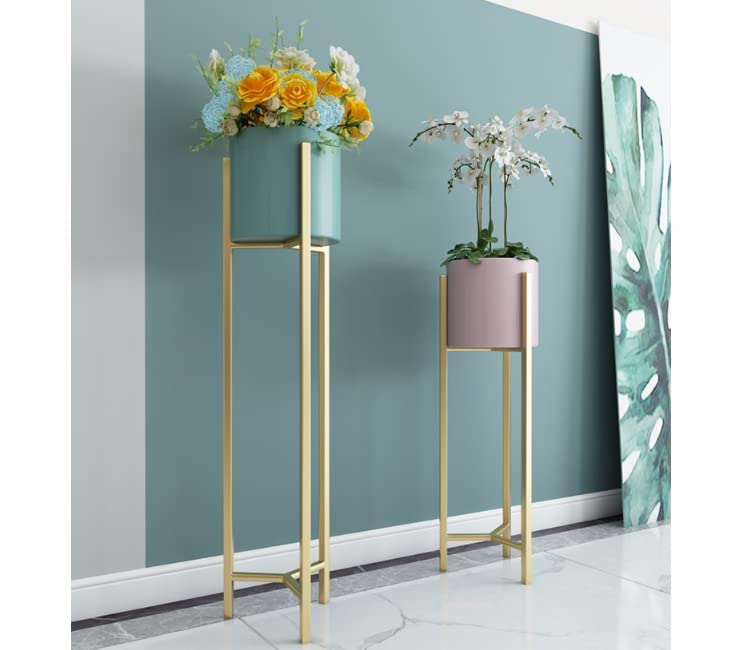 Modern Metal Floor Flower Stands Planter Stand with Planter Pot -Set of 3)