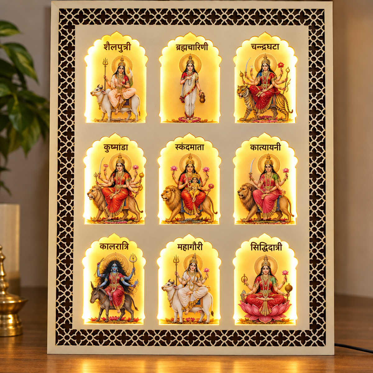 Navdurga 9 Forms LED Wall Art
