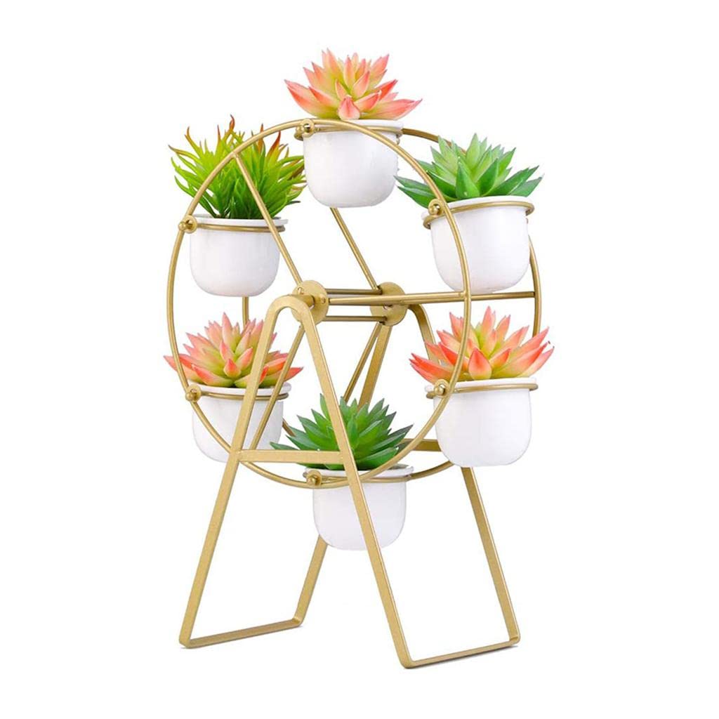 Ferris Wheel Planter Succulent Plant Stand with 6 Flower Pot, Succulent Plant