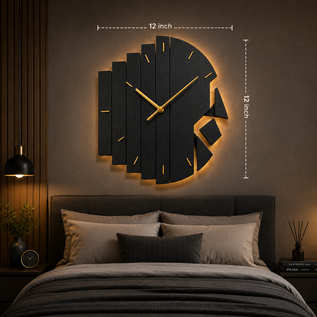 Luxury All-Black 3D Wall Clock