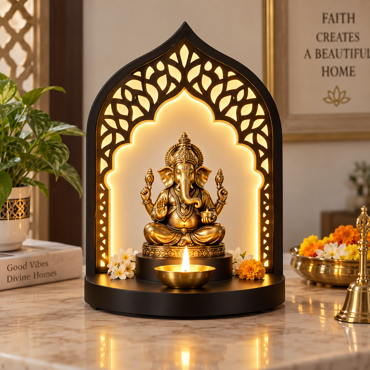 Ganesha Arch LED Pooja Stand