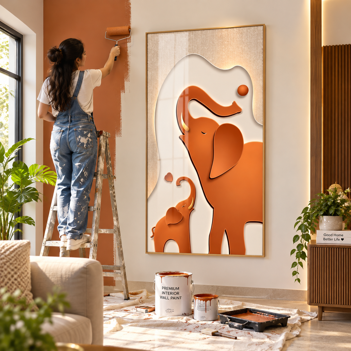 Royal Mother & Baby Elephant Wall Art