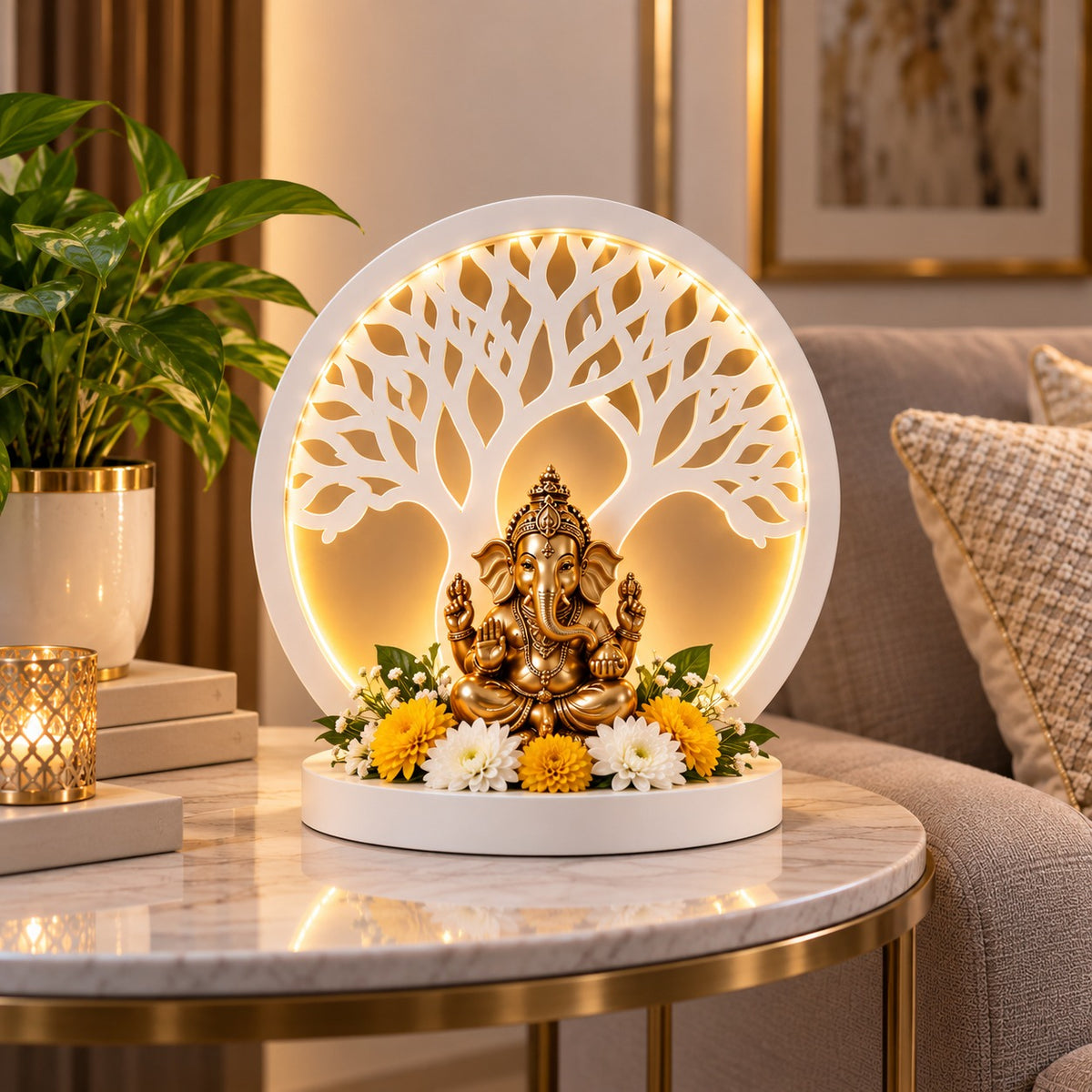 Divine Tree Ganesha LED Decor
