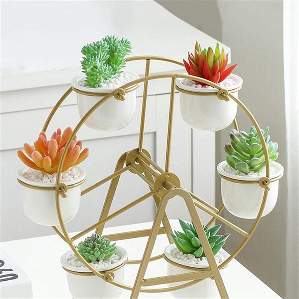 Ferris Wheel Planter Succulent Plant Stand with 6 Flower Pot, Succulent Plant