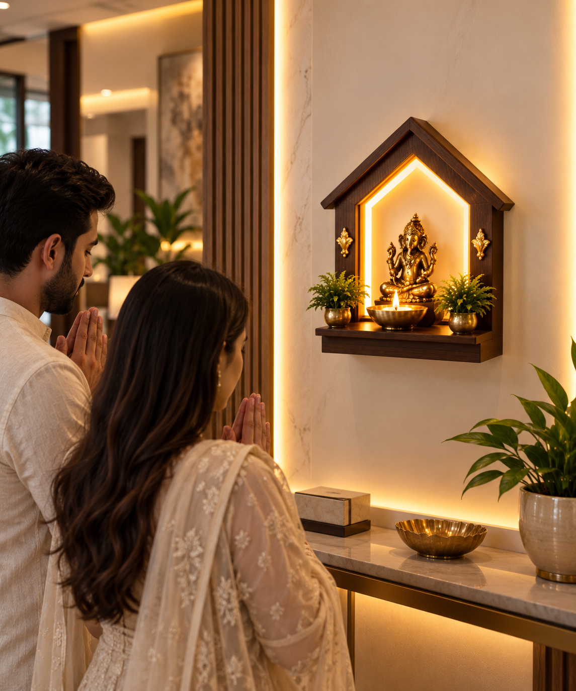 Wall Mounted Mini Mandir