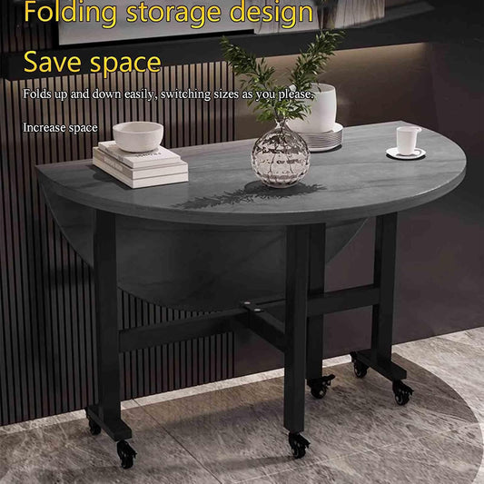 Light Luxury Folding Dining Table Household  Imitation Marble Top