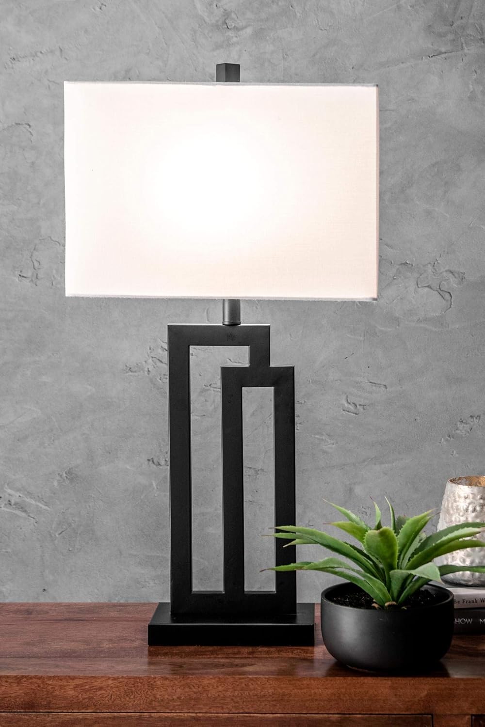 Modern Black Metal Base Stand – Minimalist Decorative Accent for Home & Office