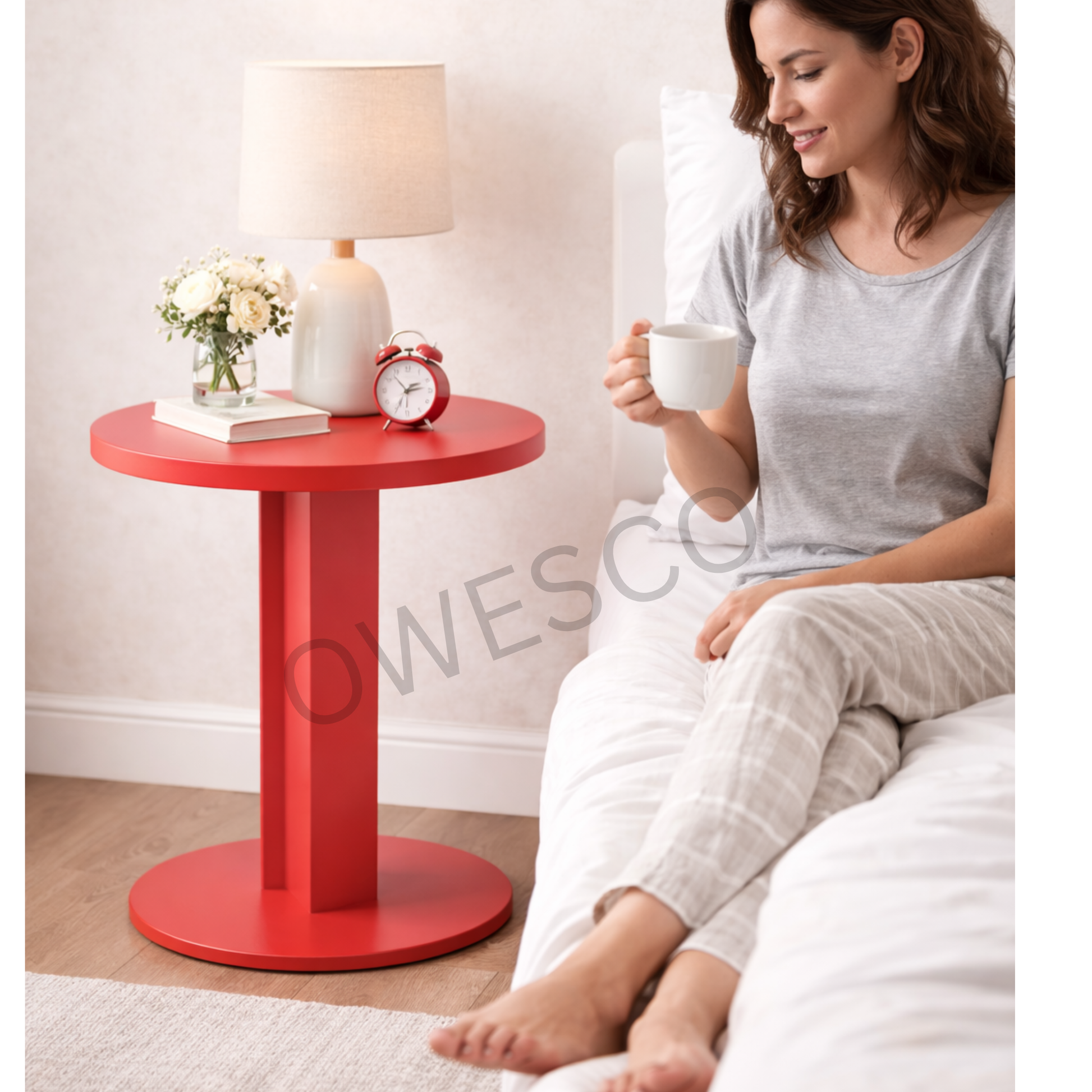 Modern Round Side Table for Sofa & Bedside
