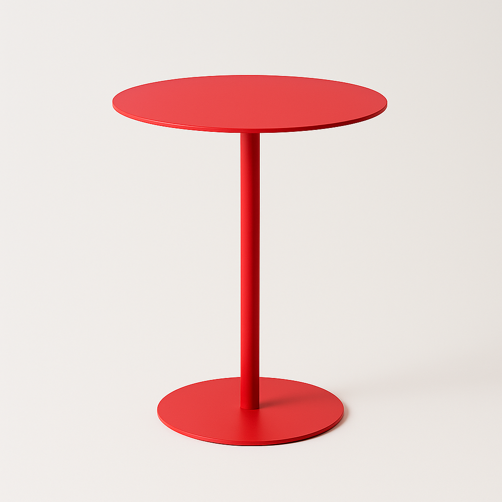 OWESCO Modern Red Metal Side Table – Minimalist Accent Table for Living Room & Office