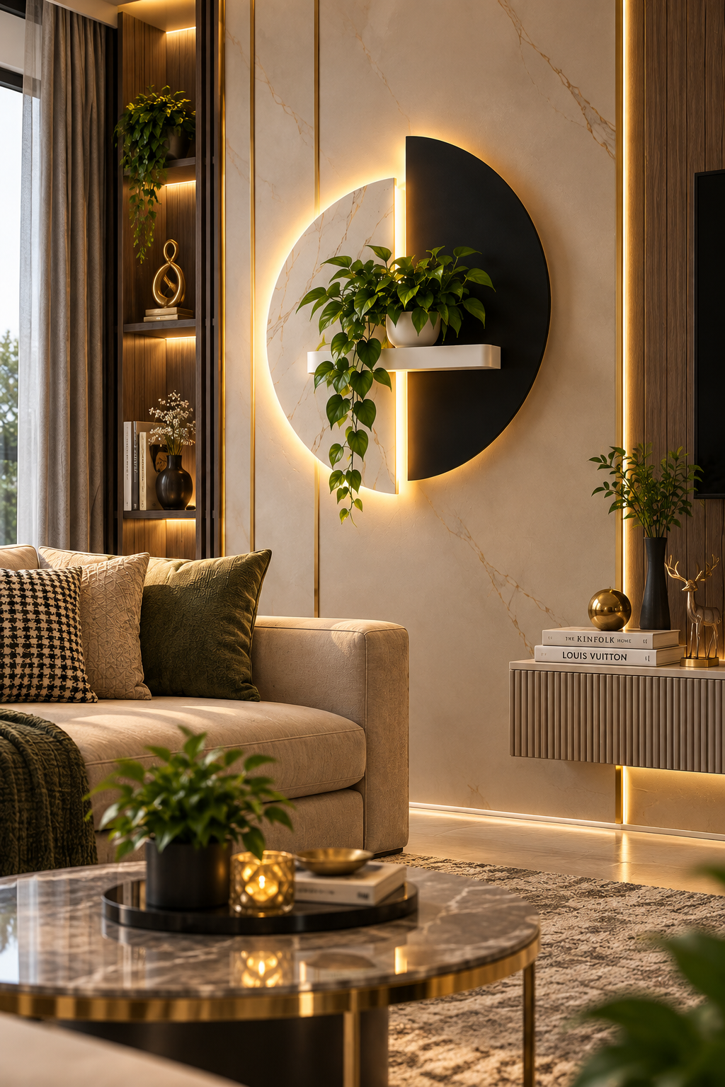 Luna LED Wall Art with Shelf