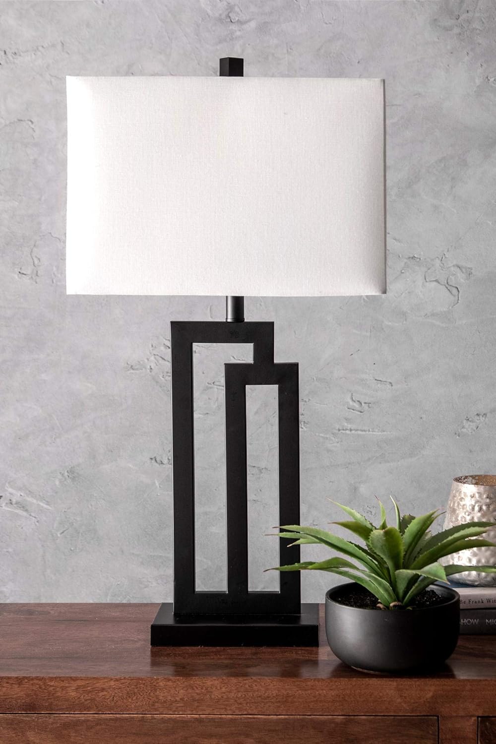 Modern Black Metal Base Stand – Minimalist Decorative Accent for Home & Office