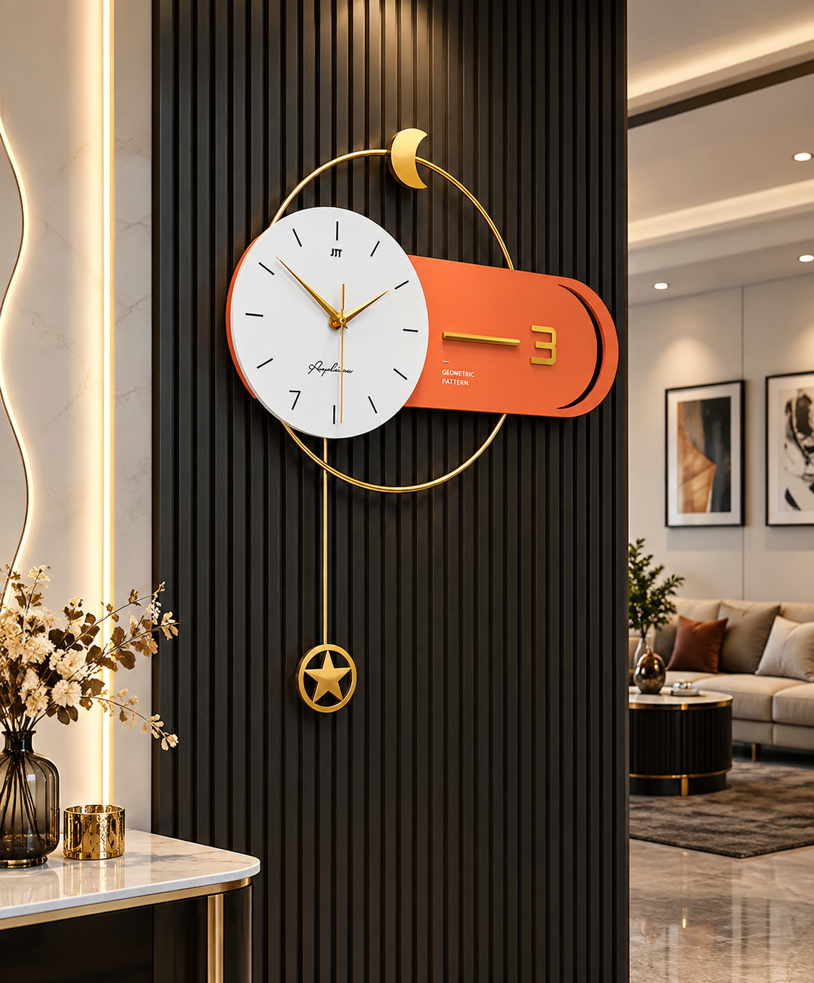 Luxury Geometric Designer Wall Clock