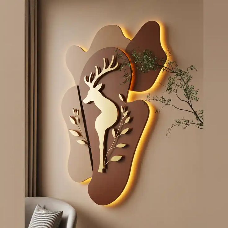 🦌 Royal Stag Backlit Wall Art