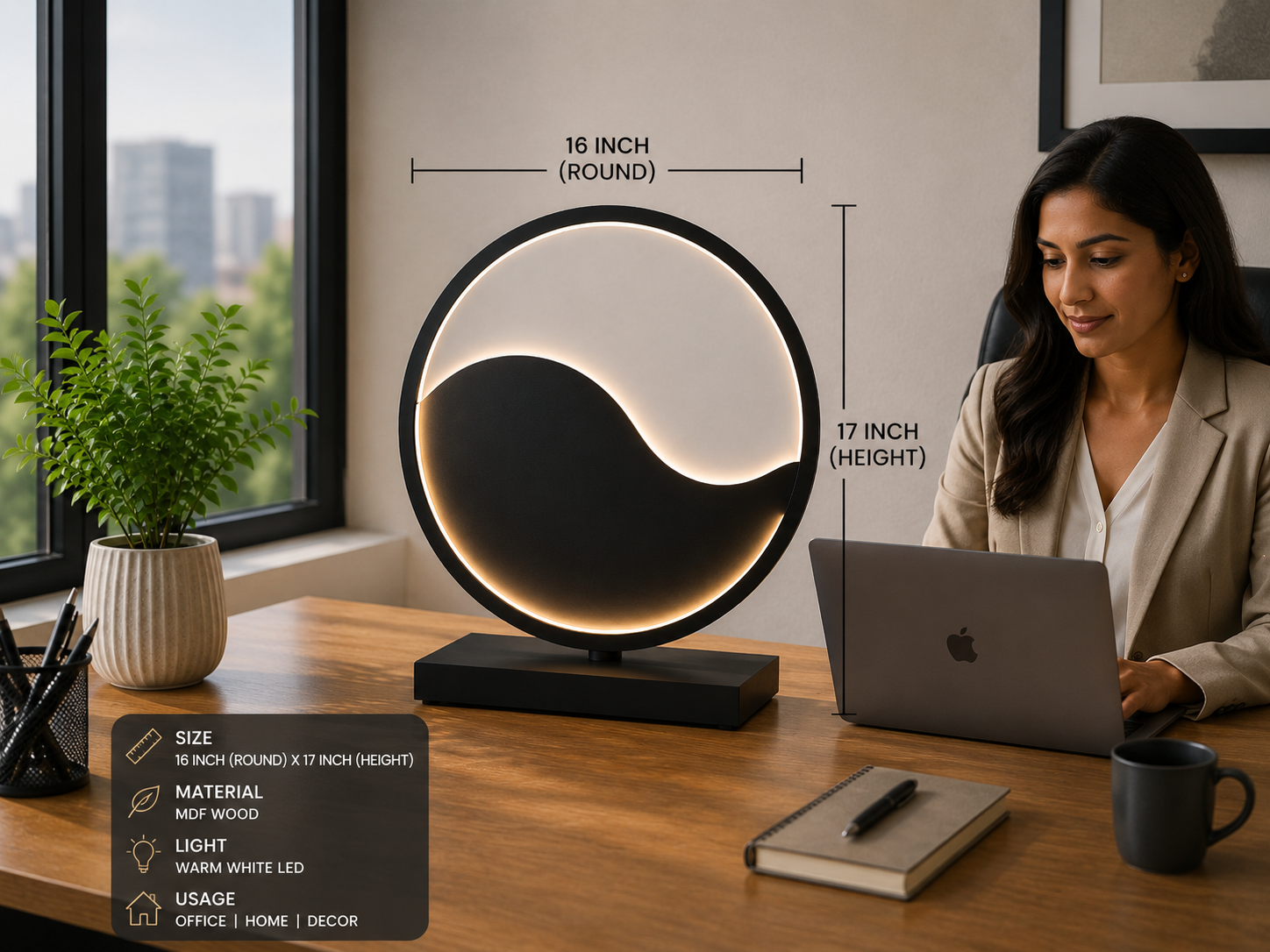 Modern Yin Yang LED Table Lamp | Decorative Ambient Desk Light