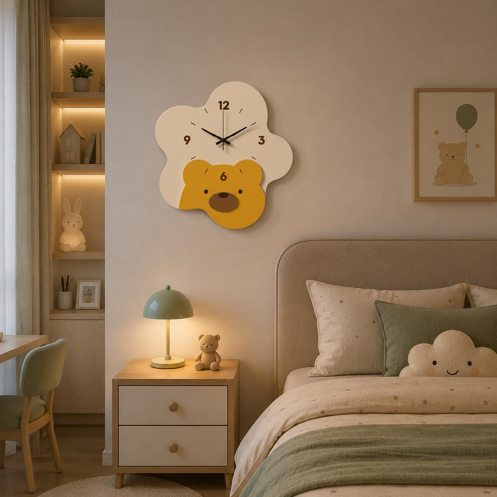 Cute Bear Kids Wall Clock 🐻⏰