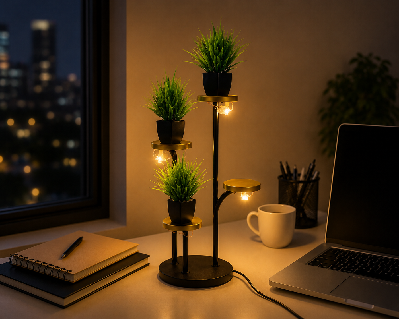FT 11 Light Buddha Incense & Plant Stand Decor
