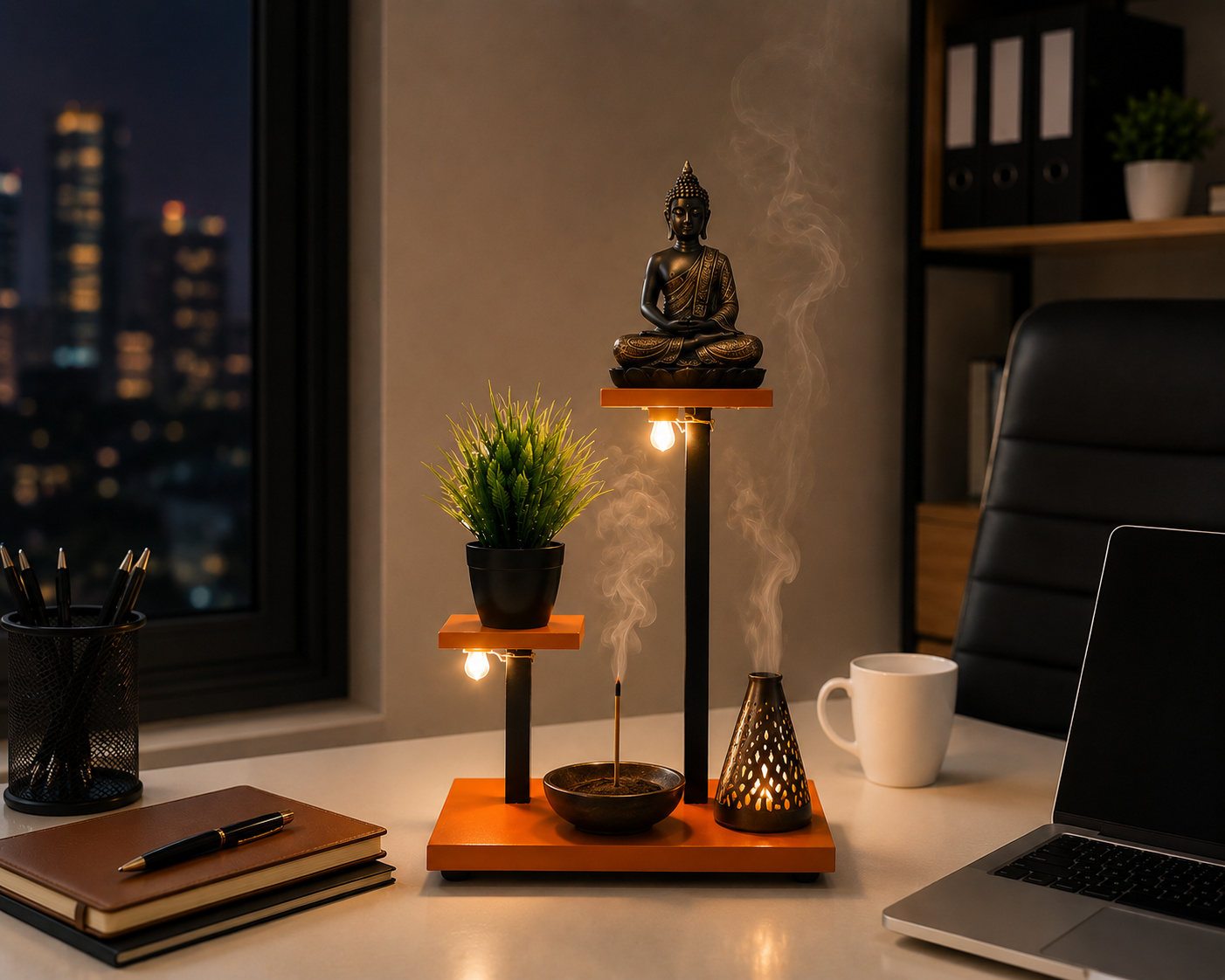 FT3 Light Buddha Incense & Plant Stand Decor